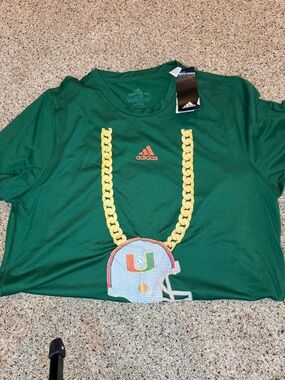 adidas University of Miami with Gold Chain and Helmet Graphic